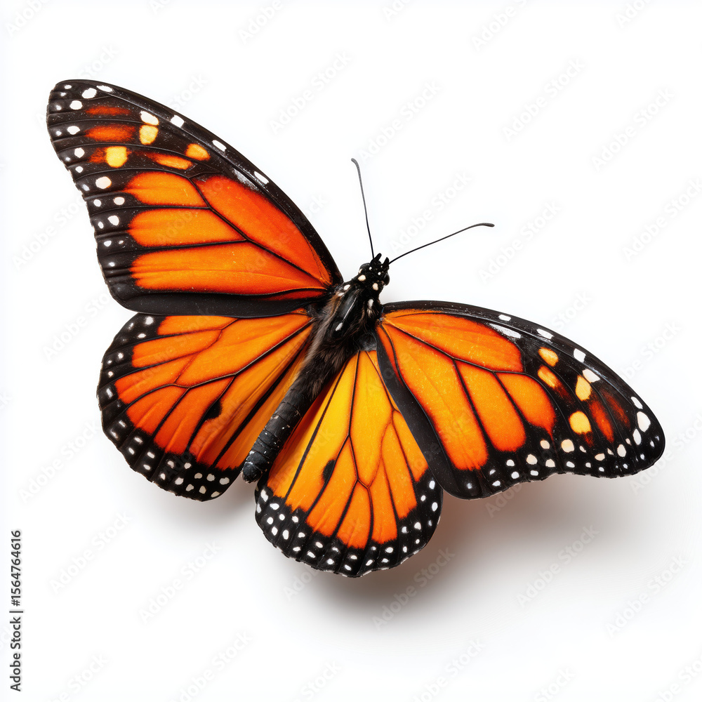 Fototapeta premium Stunning Monarch Butterfly Closeup , PNG isolated cut out image