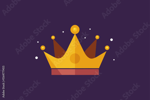 Golden royal crown vector illustration, a majestic symbol of king and queen authority and luxurious success