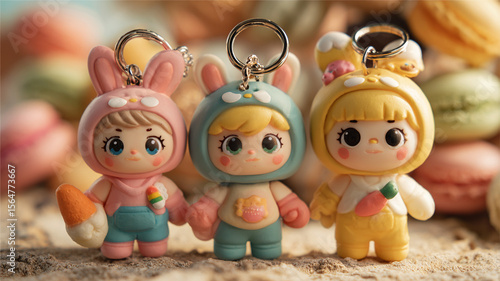 Cute Animal-Themed Keychain Figures
