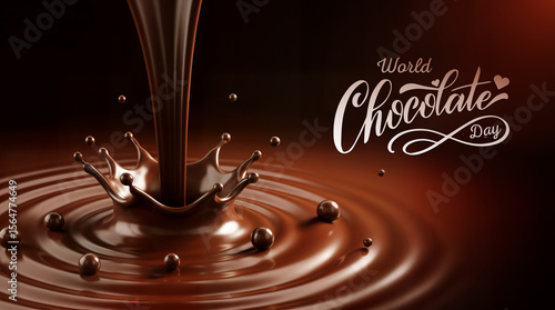 World chocolate day celebration post with chocolates and text design chocolate day greeting post. happy chocolate day design.