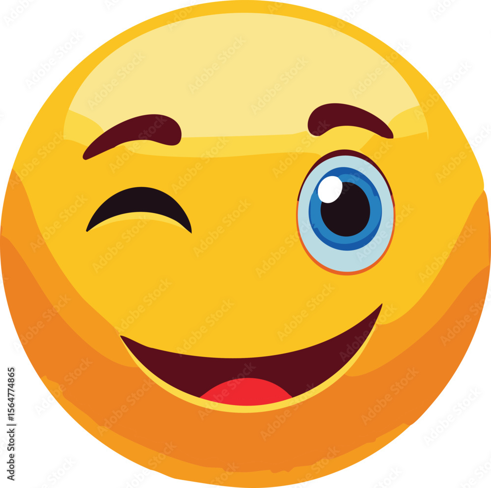 Fototapeta premium Sassy Emoji Giving a Side-Eye with a Sarcastic Wink and Raised Eyebrow