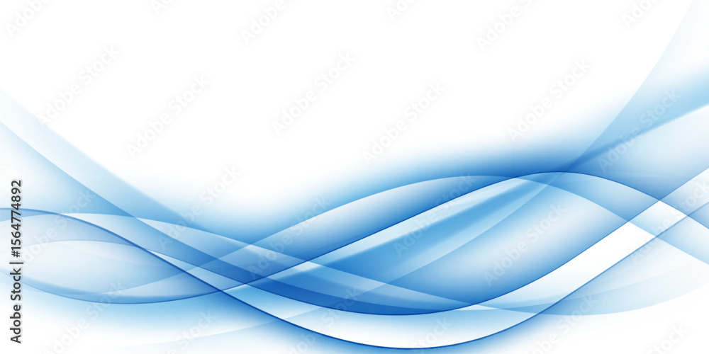 Fototapeta premium Blue waves abstract background, modern design, vector illustration