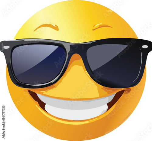 Cool Emoji Face Rocking Stylish Sunglasses with Confidence