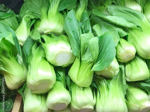 Fresh raw green pak choi lettuce.