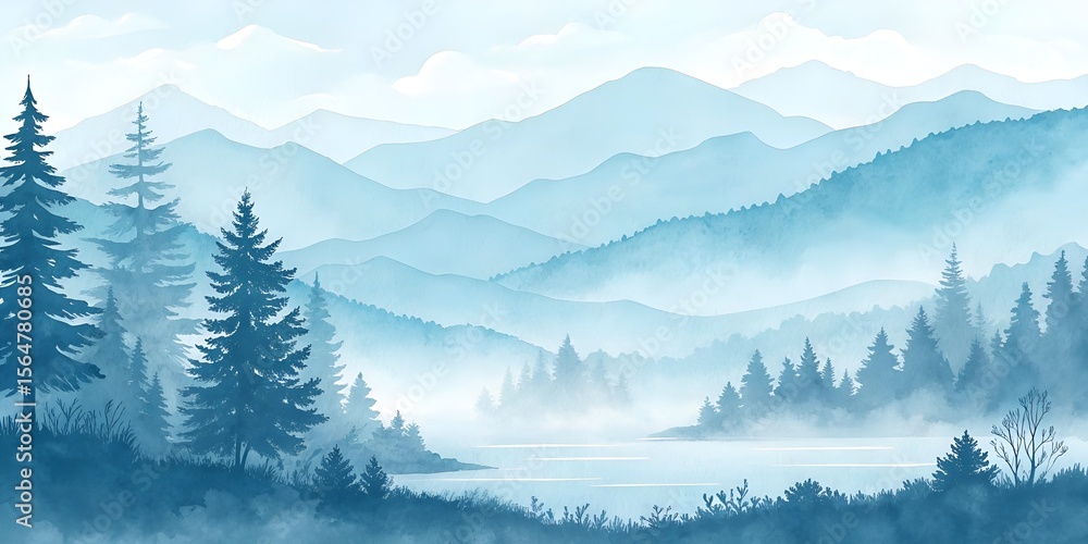 Obraz premium mountain landscape with fog