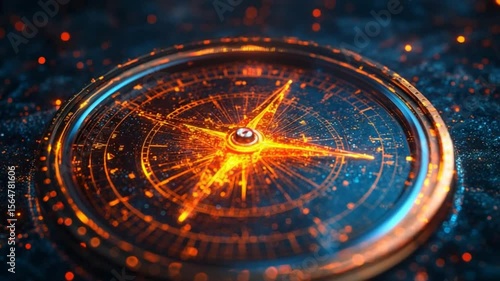 Wallpaper Mural Golden Compass on Dark Background: A Symbol of Navigation, Guidance and Exploration Torontodigital.ca