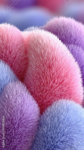 Soft pastel textures create a vibrant, fluffy landscape in captivating colors and patterns