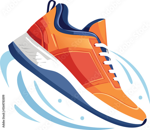 Energetic Sneaker Leaping into Action with a Splash of Water