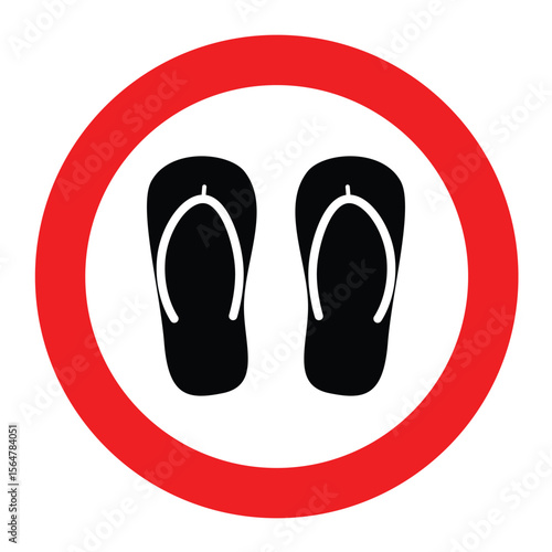 Use slippers sign. Wear slippers in the swimming pool area