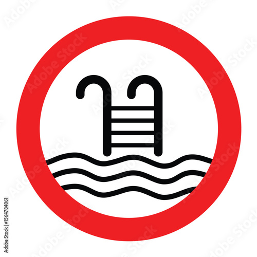 Swimming pool ladder sign. Pool stair symbol