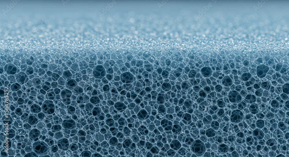Obraz premium Close-up of Blue Open-Cell Foam Structure
