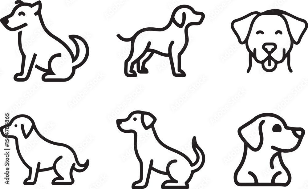 set of dogs silhouettes set of dogs silhouettes