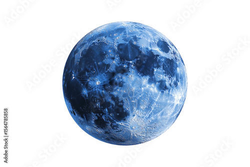The Blue Moon isolated on transparent background.
