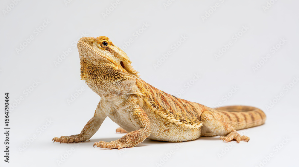 Naklejka premium Studio Photo of a Bearded Dragon Lizard on White Background