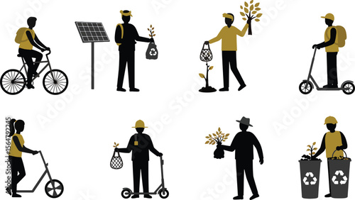 Sustainable Lifestyle Eco-Friendly Transportation and Actions