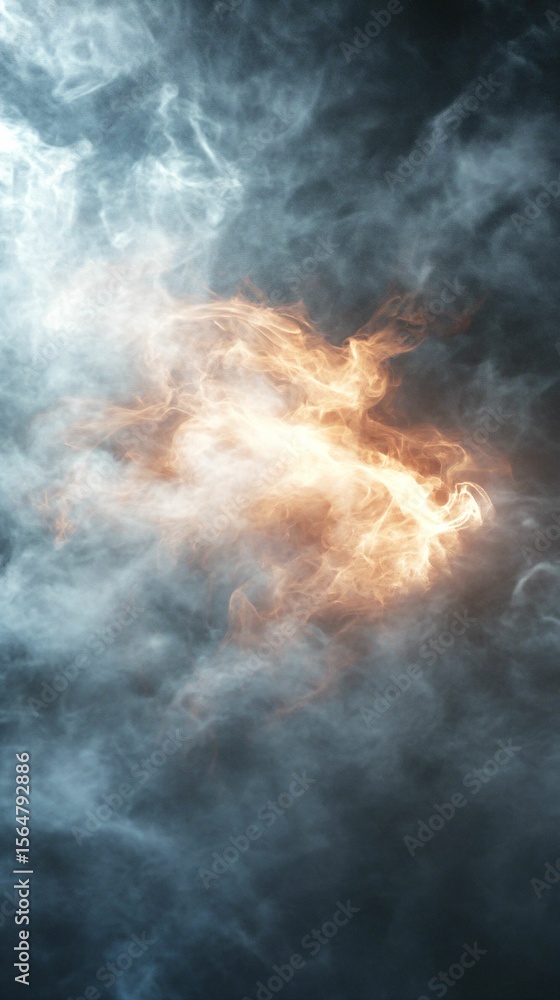 Obraz premium Abstract Fire and Smoke Combination Creating Dramatic Background