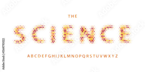 Science technology font, futuristic alphabet for scientific headline, medical digital product logo, display device typography, app UI typographic design. Modern vector typeset.