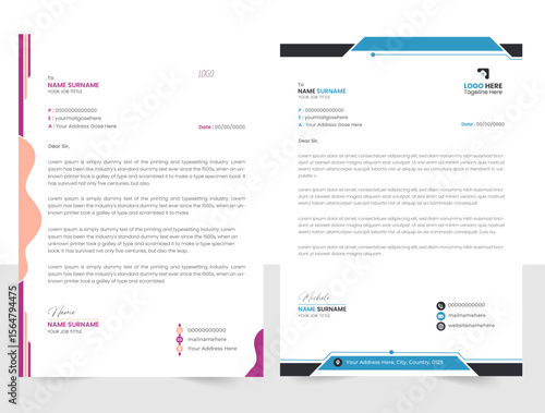 Letterhead design, template, identity, 
