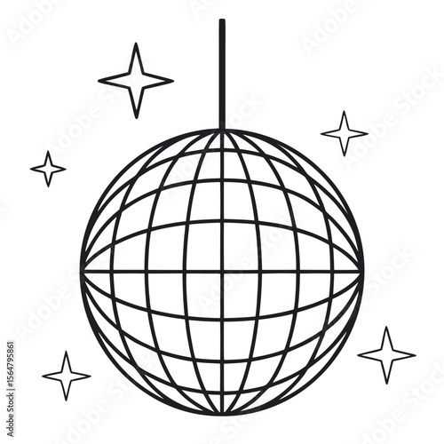 Disco ball with stars party celebration
