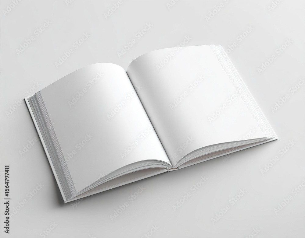 Blank white book cover on a white background. High quality Blank white book cover on a white background. High quality