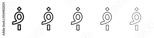 afghan afghani currency icon thin line outline set or collection