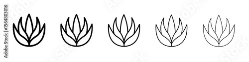 aloe vera icon thin line outline set or collection
