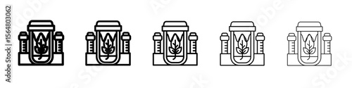 anaerobic digestion biomass icon thin line outline set or collection