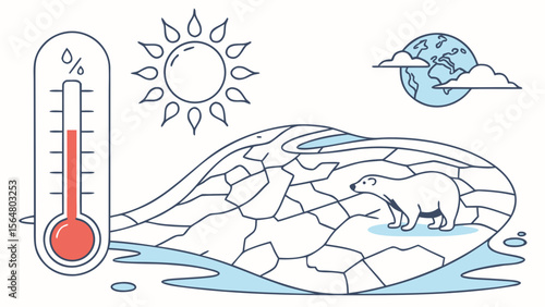 Melting glacier and climate