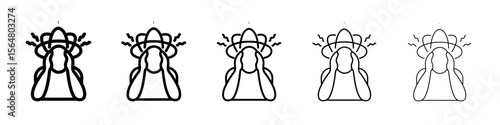 Anxiety icon thin line outline set or collection