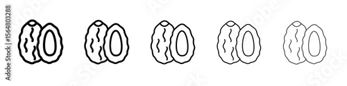 Arab date fruit icon thin line outline set or collection