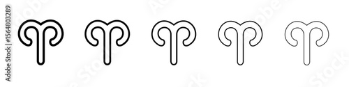 aries zodiac sign icon thin line outline set or collection