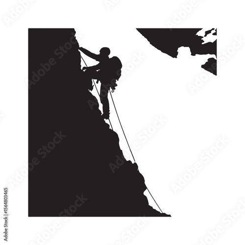 Alpinist Climber Silhouette Clipart