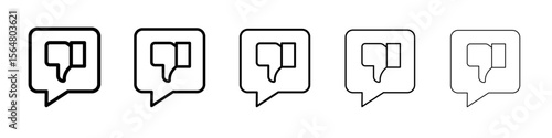 Bad feedback icon thin line outline set or collection