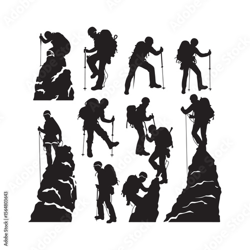 Mountaineering Silhouette Clipart