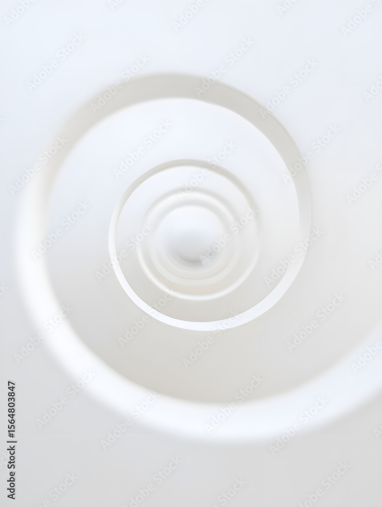 Obraz premium Abstract white spiral staircase architecture interior design building construction art