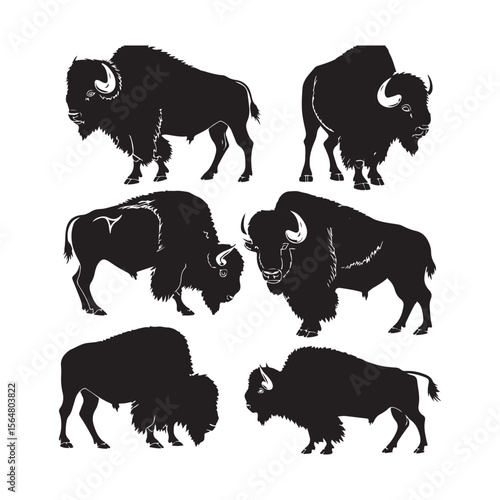 Bison Animal Clipart on White Background