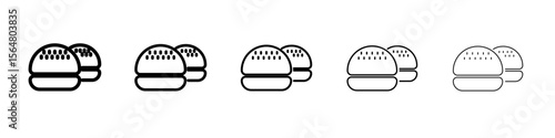 belgian buns icon thin line outline set or collection
