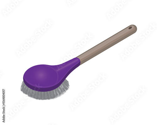 vector design of a purple wooden hand brush which is usually used to clean dirty surfaces can also be used in the kitchen