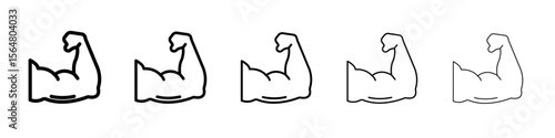 Biceps icon thin line outline set or collection