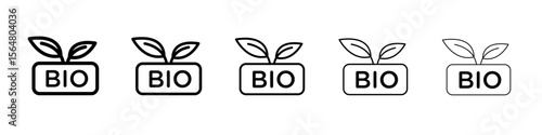 Bio vector icon thin line outline set or collection