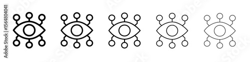Bionic eye icon thin line outline set or collection