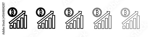 bitcoin evolution icon thin line outline set or collection