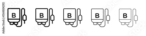 Blood bag icon thin line outline set or collection