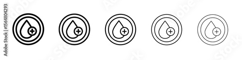 Blood sugar icon thin line outline set or collection