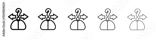 Business decision confusion icon thin line outline set or collection