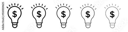 business idea icon thin line outline set or collection