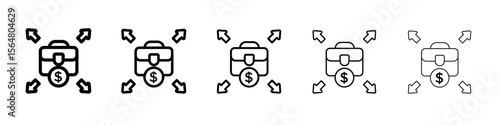 Business expansion icon thin line outline set or collection