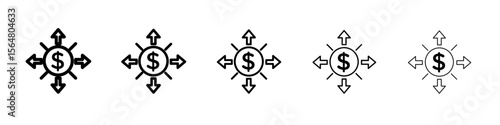 Business expansion icon thin line outline set or collection