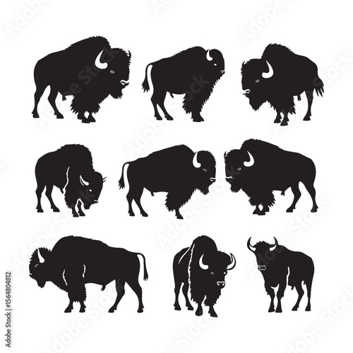 Bison Herd Silhouette Collection