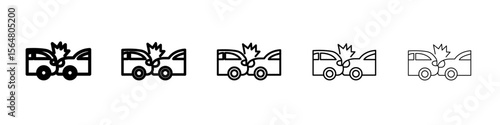 car accident icon thin line outline set or collection